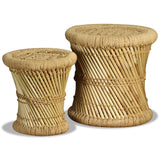 Stools 2 pcs Bamboo and Jute 244221