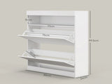 16 Shoe Pair Storage Cabinet, with Flip Doors - High Gloss White T3398P343523