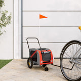 Pet Bike Trailer Orange and Black Oxford Fabric and Iron 93886