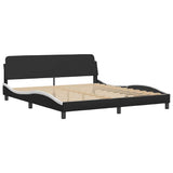 Bed Frame without Mattress "Hvar" Black and White 180x200 cm Super King Faux Leather 3208053