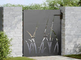 Garden Gate with Lock Black 85 x 150 cm Powder-coated steel 42015866