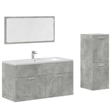 3 Piece Bathroom Furniture Set Concrete Grey Engineered Wood 3324872