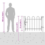 Fence Gate BOXTEL 103 x 124.5 cm Powder-Coated Steel Grey 42008866