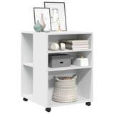 ZNTS Side Table with Wheels White 55x60x78 cm Engineered Wood 853155