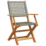 Garden Dining Set Grey Solid acacia wood, PE rattan Medium 3281707