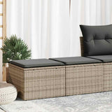 2 Piece Garden Sofa Set with Cushions Grey Poly Rattan Acacia 3328683
