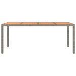 Garden Table with Wooden Top Grey Poly Rattan&Solid Wood Acacia 319555