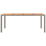 Garden Table with Wooden Top Grey Poly Rattan&Solid Wood Acacia 319555