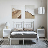 Metal Bed Frame without Mattress with Headboard White 135x190cm 353585