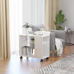 ZNTS Side Table High Gloss White 70x35x55 cm Engineered Wood 802126