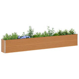 Garden Raised Bed Light Brown 485 x 50 x 68 cm Galvanised Steel 42017356