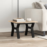 ZNTS Coffee Table Y-Frame 40x40x35 cm Solid Wood Pine and Steel 3282702