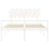 Senior Bed without Mattress White 140x190 cm Solid Wood 3195527