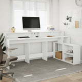 Desk with LED Lights White 200x104x91 cm Engineered Wood 3309465
