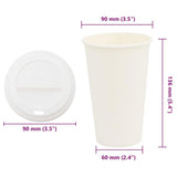 Paper Coffee Cups with Lids 1000 pcs 16oz 400ml 3325218