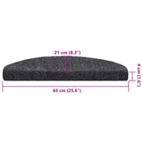 Stair Mats Self-adhesive 30 pcs 65x21x4 cm Dark Grey Half Round Large 3365656