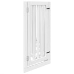 Dog Gate with Door Foldable 6 Panels White 300 cm Poplar Wood 352247