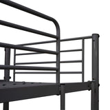Bunk Bed with Table without Mattress Grey Metal 90x200 cm 287908