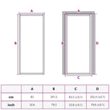 Interior Door Slim Golden 83x201.5 cm Tempered Glass and Aluminium 155133