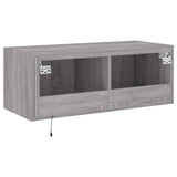 TV Wall Cabinet with LED Lights Grey Sonoma 80x35x31 cm 837291