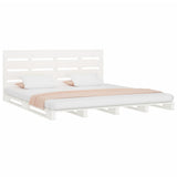 Bed Frame without Mattress White 200x200 cm Solid Wood Pine 3120153