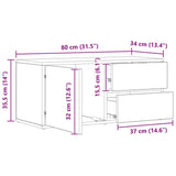 TV Cabinet Artisan Oak 80x34x35.5 cm Engineered Wood 856011