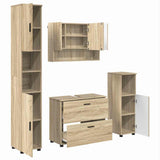Bathroom Furniture Set with Drawer with Shelf 4 pcs Sonoma Oak 3393045