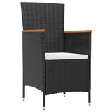 42913 7 Piece Outdoor Dining Set with Cushions Poly Rattan