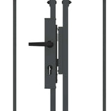 Garden Fence Gate with Arched Top Grey 400 x 125 cm Steel 42008956