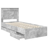 Bed Frame with Drawer Concrete Grey 90 x 190 cm Engineer Wood 3410206