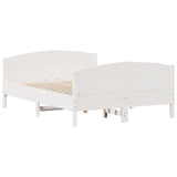 Bed Frame without Mattress White 140x190 cm Solid Wood Pine 3216180