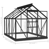 Glass Greenhouse Anthracite 155x200.5x191 cm Aluminium 3082334