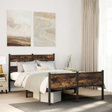 Bed Frame without Mattress Smoked Oak 120x200 cm Engineered Wood 4017234
