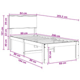 Single Bed Frame with Headboard ROSTOCK Dark Brown 80 x 200 cm 903326