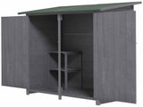 139 x 75 Fir Wood Garden Shed, with Asphalt Roof - Grey T3398P313627