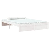 Bed Frame without Mattress White Solid Wood 140x200 cm 814950