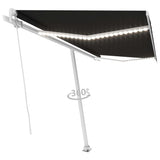 Manual Retractable Awning with LED 400x300 cm Anthracite 3069544