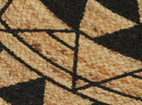 Area Rug Natural and black Braided jute 150 cm diameter Durable 133700