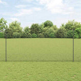 Welded Wire Fence with Post 10 x 1.6 m PVC-Coated Steel 3336579