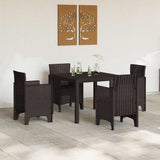 Garden Dining Set 5 pcs Brown Polypropylene 3378537