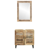 Bathroom Cabinet Set Wall-mounted 2 pcs Solid Mango Wood 3310165