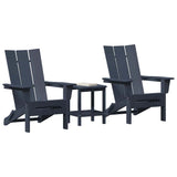 Garden Chair 3 pcs Navy 80.5 x 74.5 x 92 cm Polyethylene 3335823