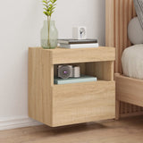 TV Wall Cabinets with LED Lights 2 pcs Sonoma Oak 40x30x40 cm 837174