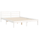 Bed Frame without Mattress White 140x190 cm Solid Wood 3195267