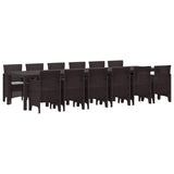 Garden Dining Set 13 pcs Brown Polt rattan 3378779
