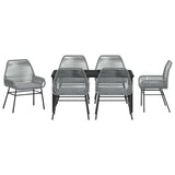 Garden Dining Set with Cushion 7 pcs Grey Poly Rattan 3380887
