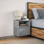 ZNTS Wall-mounted Bedside Cabinet with LED Lights Concrete Grey 3307981