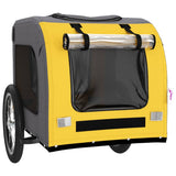 Pet Bike Trailer Yellow and Grey Oxford Fabric and Iron 93833