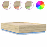 Bed Frame with LED without Mattress Sonoma Oak 150x200 cm King Size 3209606