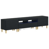 5 Piece LED TV Cabinet Black Engineered Wood 3416595